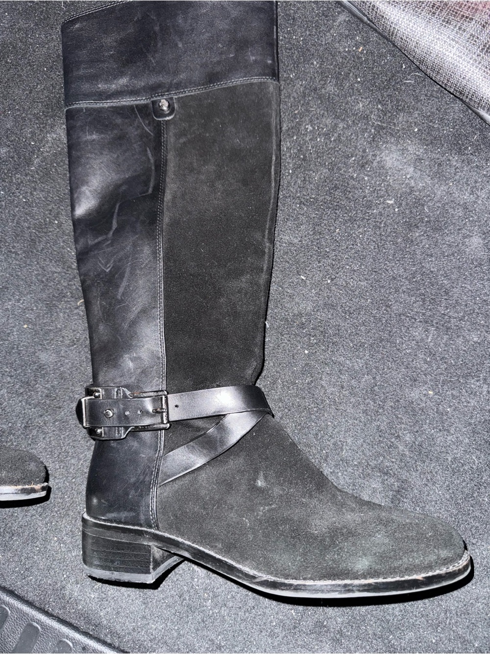Vince Camuto Women’s - Black Suede & Leather Riding Knee High Boots Size 7